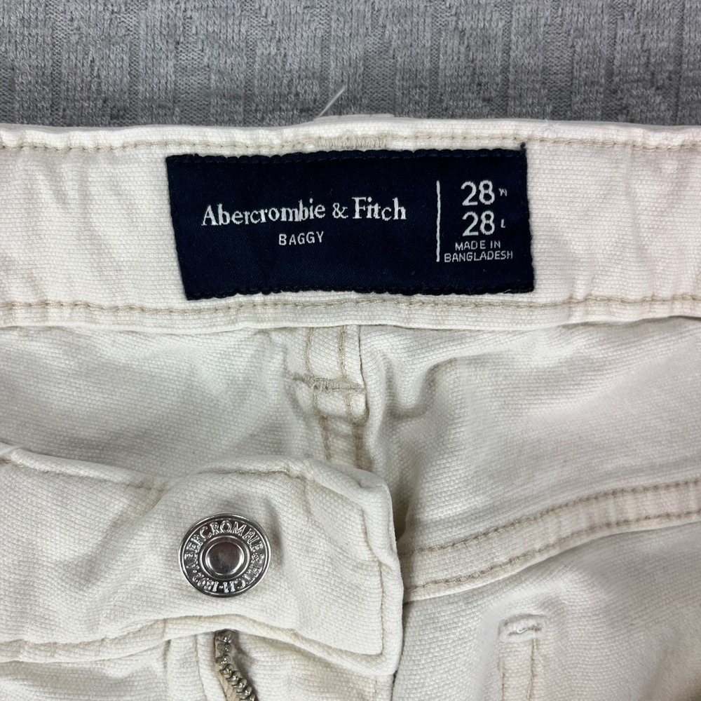Abercrombie & Fitch Baggy Wide Leg Carpenter Jeans Women 28/25X25 Double Knee - Picture 2 of 10